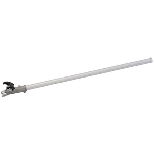 The Draper Extension Pole For 84706 Petrol 4 In 1 Garden Tool (700mm) - AGTP33-EP is a long, cylindrical metal rod with a mechanical claw gripping mechanism at one end. For more details, contact us with any ordering questions.