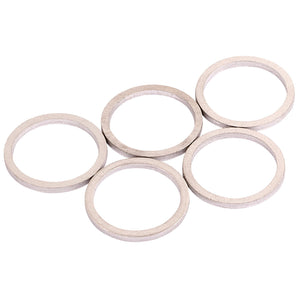 Five Draper Spare Washer M15s for 36631 - SPRK-01A, each with a central hole, arranged in a loose cluster.