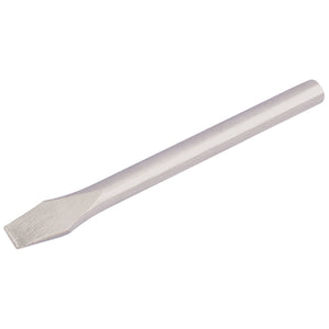 The Draper Soldering Iron Tip Flat, 60W - YSI60A features a silver metallic finish and is displayed against a white background. This tool boasts a tapered tip and a cylindrical handle, ensuring precision and ease of use.