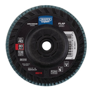 Draper Expert Zirconium Oxide Flap Disc, 115mm, M14, 40 Grit - EFDZ115 - Farming Parts