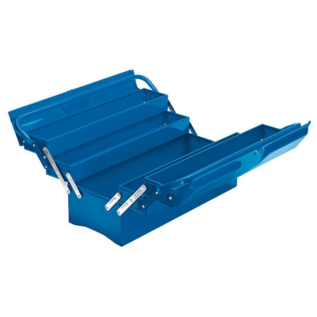 Draper Extra-Long Four Tray Cantilever Tool Box, 495mm, Blue - TB495 - Farming Parts