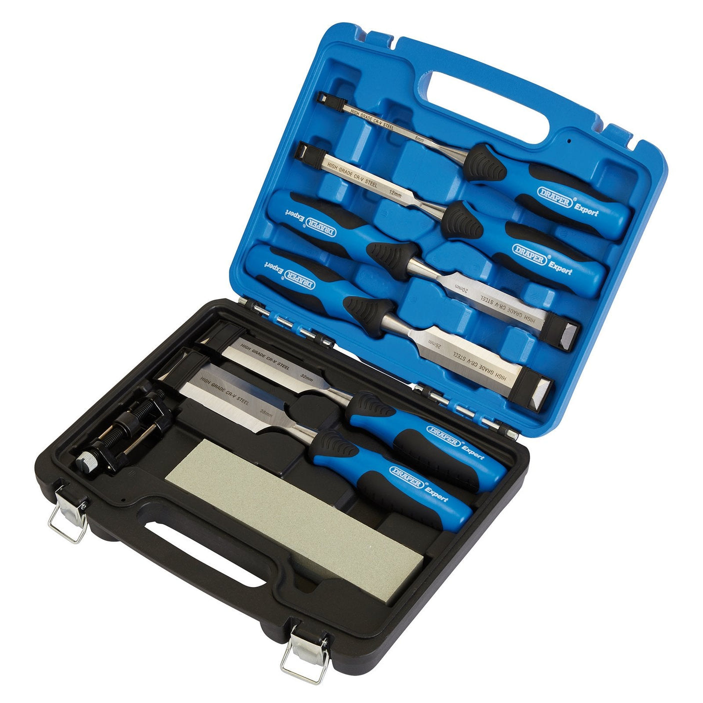 Draper Expert Soft Grip Wood Chisel Kit, 140mm (8 Piece) - WCS8/SG - Farming Parts