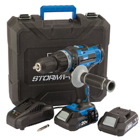 Draper Storm Force® 20V Combi Drill, 2 X 2.0Ah Batteries, 1 X Charger - CHD20SF - Farming Parts