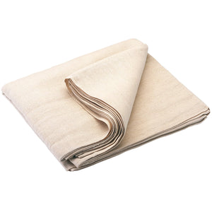 The Draper Cotton Dust Sheet, 3.6 X 3.6M - DS12/B from Draper is a folded beige cloth with a simple, textured surface, perfect for home decorating.