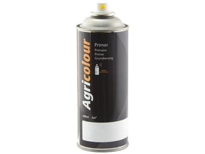 A 400ml aerosol can labeled Agricolour Primer - Beige (Sparex Part Number: S.90037), produced by Sparex, is ideal for prepping metal surfaces and can cover an area of 2m².