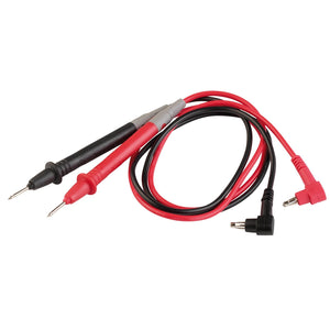 Red and black Draper Test Probe Set from the 400 Series - DMMA-400, featuring angled connectors and coiled together, perfect for use with your auto-ranging multimeter.