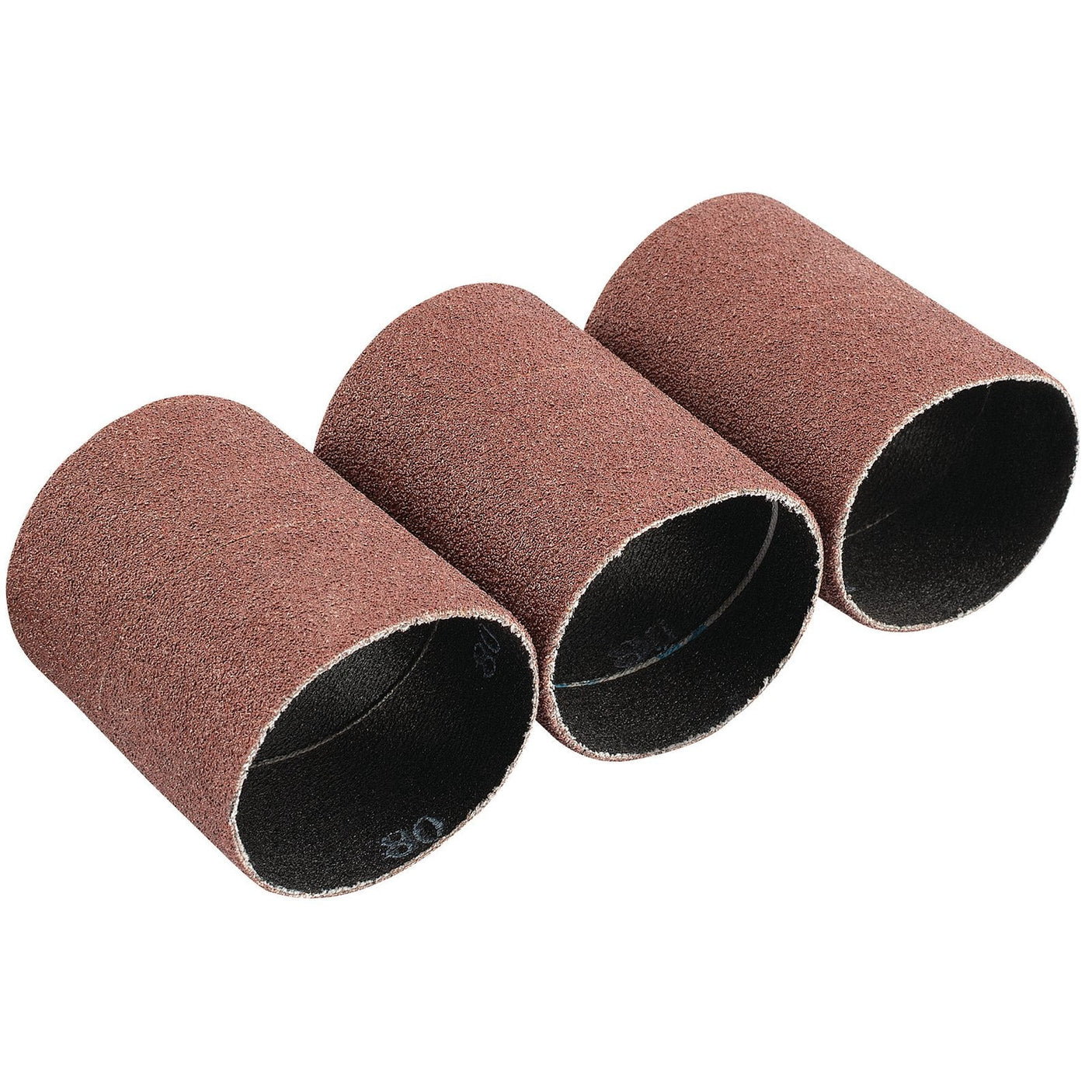 Three Draper Aluminium Oxide Sanding Sleeves, each measuring 45 x 60mm with an 80 grit texture, arranged side by side against a white background.