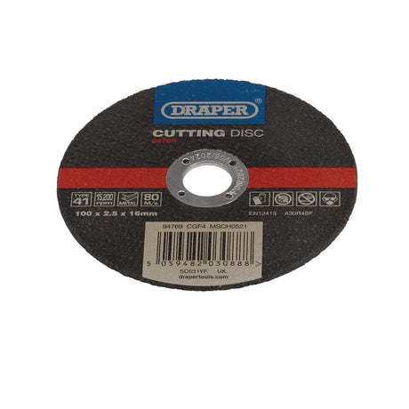 Draper Metal Cutting Disc, 100 X 2.5 X 16mm - CGF4 - Farming Parts