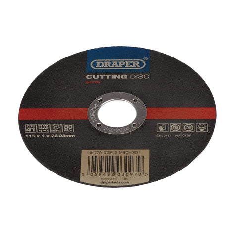 Draper Stainless-Steel/Inox Metal Cutting Disc, 115 X 1 X 22.23mm - CGF13 - Farming Parts