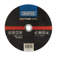 The Draper Flat Stone Cutting Disc, with dimensions 230 x 2.5 x 22.23 mm and model number CGF16, is ideal for stone cutting. Made by Draper, it features various specifications and safety icons.