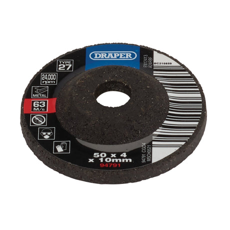 Draper Dpc Metal Grinding Disc, 50 X 4 X 10mm - CGD4 - Farming Parts