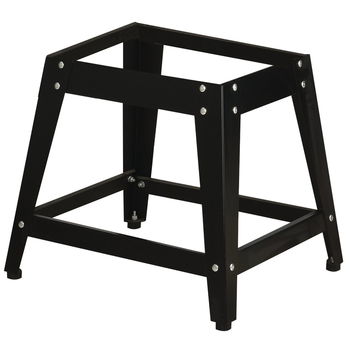 The Draper Bandsaw Stand For Stock No. 98445 - ABS305/750SF/ST features a black metal stand with angled legs and bolted joints, crafted from sturdy sheet steel, making it ideal for your 305mm bandsaw or other equipment.