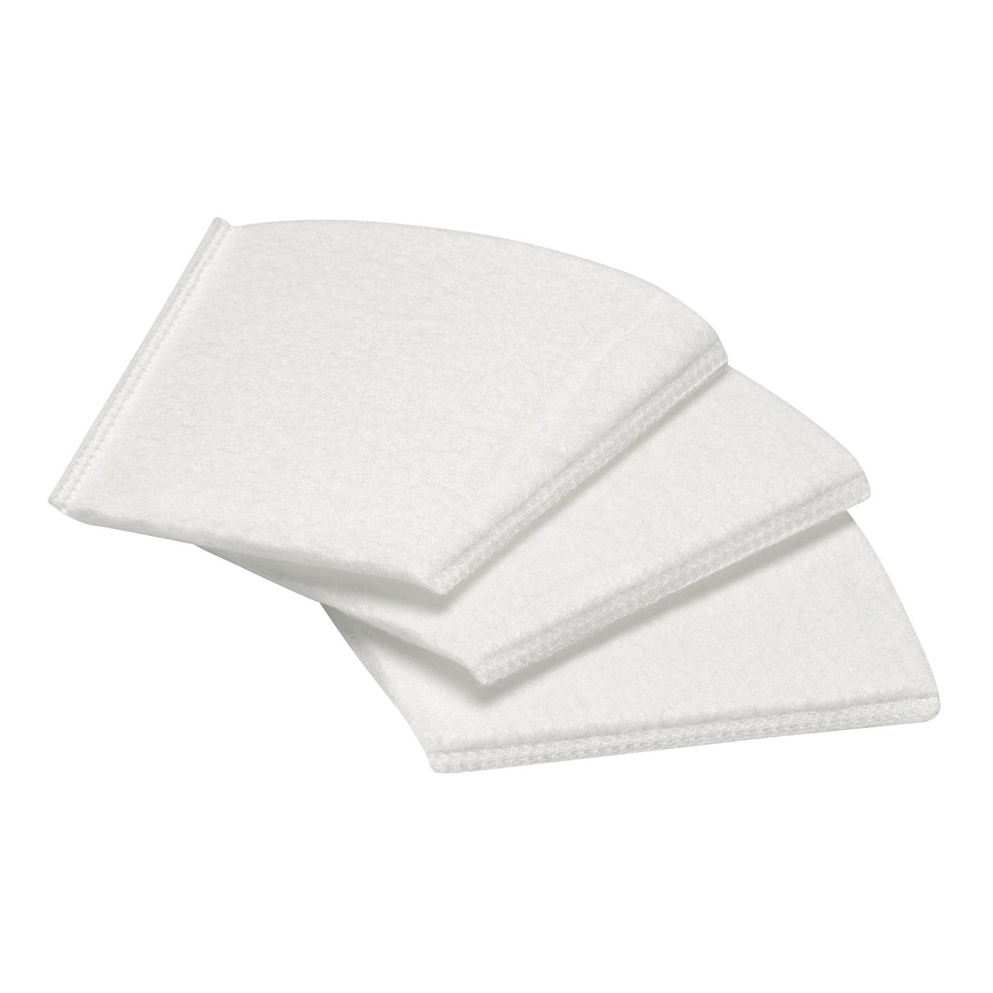 Three Draper Filter Bags for the D20 20V Vacuum Cleaner (Pack of 3) neatly stacked against a plain background.