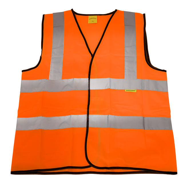 Hi-Vis Orange Waistcoat (Site and Road Use) - X-Large - 9812XL - Farming Parts