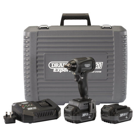 Draper Xp20 20V Brushless Impact Wrench, 3/8", 250Nm, 2 X 4.0Ah Batteries, 1 X Fast Charger - XP20IW3/8.250K - Farming Parts