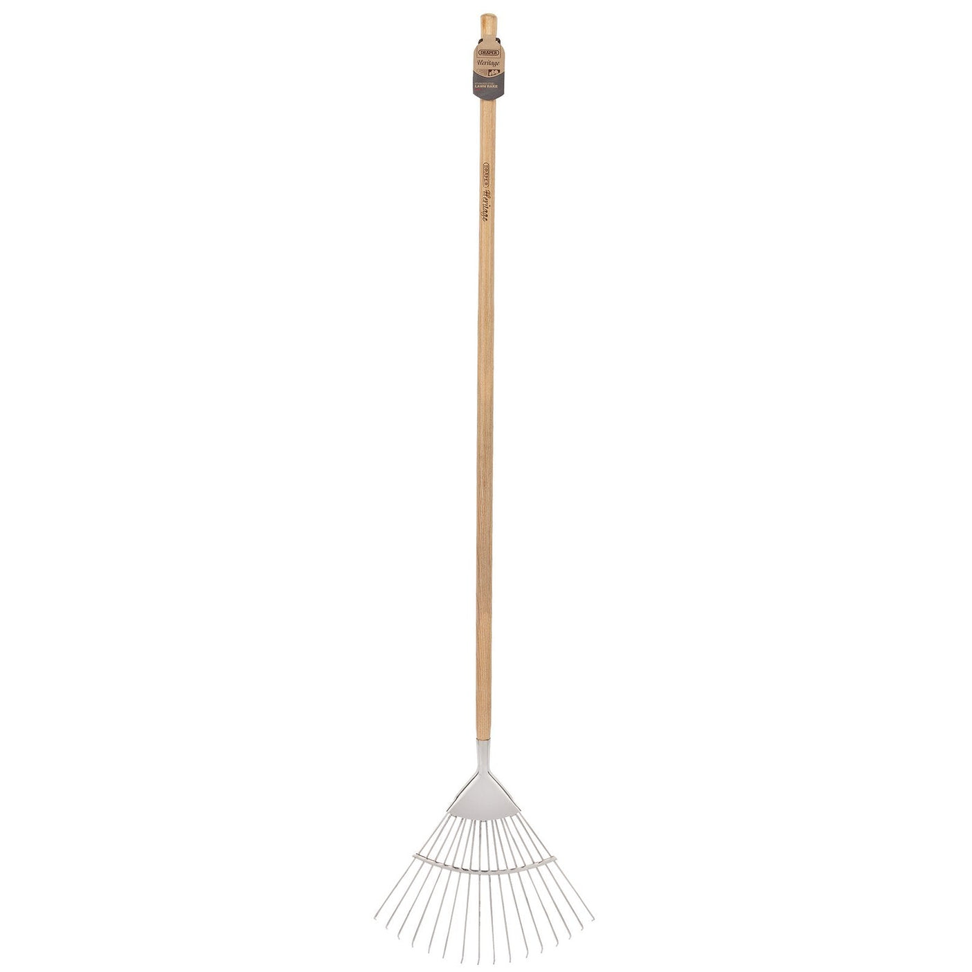 Draper Heritage Stainless Steel Lawn Rake With Ash Handle - DGLRG/L - Farming Parts