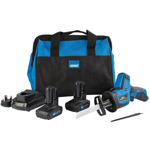 Draper Storm Force 10.8V Power Interchange Reciprocating Saw Kit, 2 X 4.0Ah Batteries, 1 X Charger, 1 X Bag - PTKRSK10/4 - Farming Parts