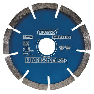 Draper Mortar Raking Diamond Blade, 115mm - DBM1 - Farming Parts