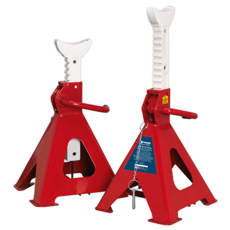 Axle Stands (Pair) 5 Tonne Capacity per Stand Auto Rise Ratchet - AAS5000 - Farming Parts