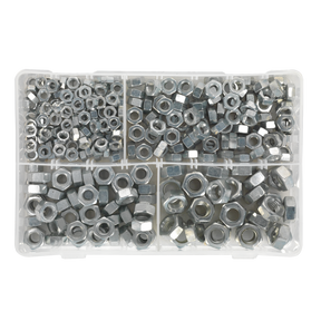 Steel Nut Assortment 320pc 1/4"-1/2"UNC - AB030SN - Farming Parts