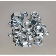 A collection of Sealey Steel Nut Assortment 255pc M4-M16 Metric - AB046SN arranged on a flat, metallic surface.