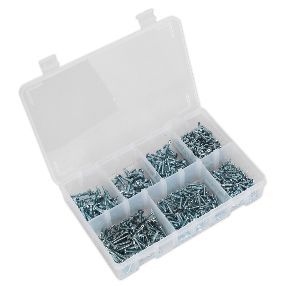 Self-Drilling Screw Assortment 500pc Pan Head Phillips Zinc - AB060SDS - Farming Parts