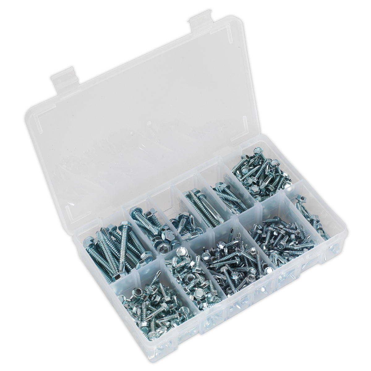 Self-Drilling Screw Assortment 410pc Hex Head Zinc - AB061SDH - Farming Parts