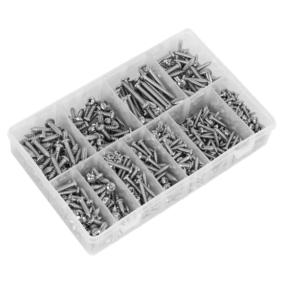 Stainless Steel Self-Tapping Screw Assortment 700pc - SE-AB0700SSST