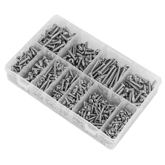 Stainless Steel Self-Tapping Screw Assortment 700pc - SE-AB0700SSST