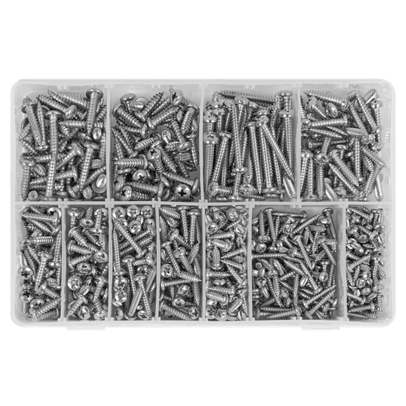 Stainless Steel Self-Tapping Screw Assortment 700pc - SE-AB0700SSST