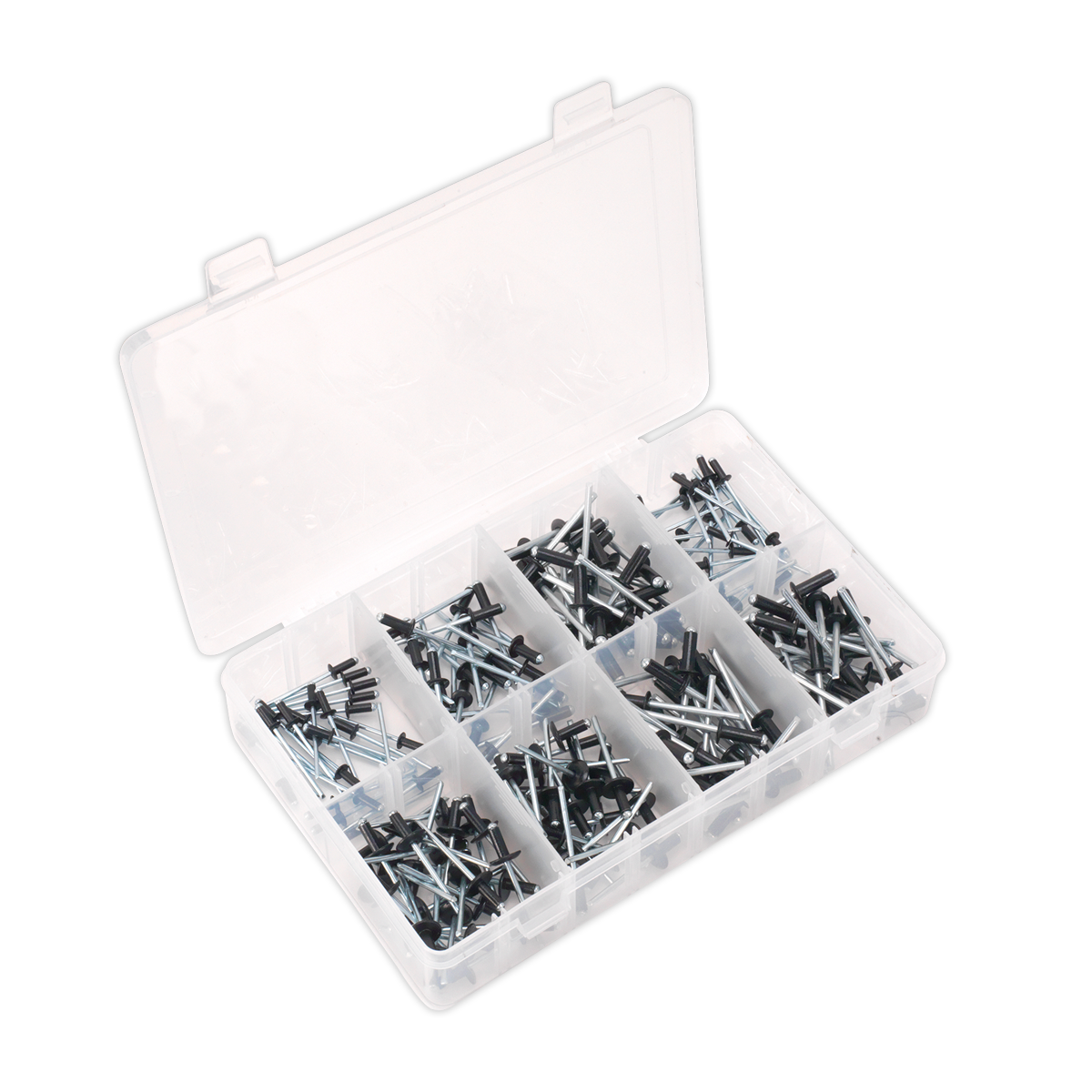 Rivet Assortment 200pc Black Anodised - AB074BR - Farming Parts