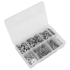 Sealey | Stainless Steel Nut and Washer Assortment M5-M10 500pc - AB077NW