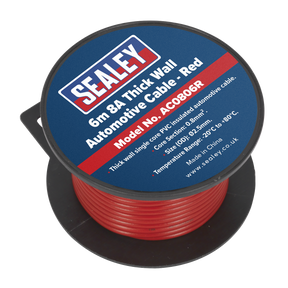 Automotive Cable Thick Wall 8A 6m Red - AC0806R - Farming Parts