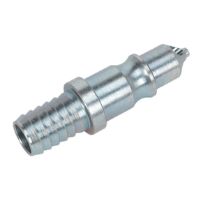 A close-up of an Adaptor Tailpiece 1/2" Bore Hose (Pack of 2 - AC27) by Sealey, with a threaded end and a barbed end designed for enhanced performance in industrial applications.