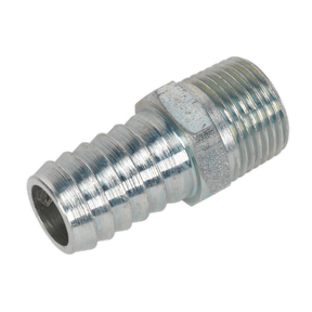 The Sealey Screwed Tailpiece Male 3/8"BSPT - 1/2" Hose Pack of 5 (AC42) is an ideal metal hose barb connector with a threaded end, perfect for workshop engineering.