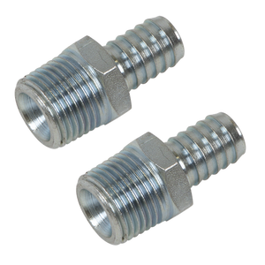 Sealey | PCL Screwed Tailpiece Male 1/2"BSPT - 1/2" Hose - Pack of 2 - AC99