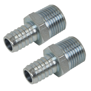 Sealey | PCL Screwed Tailpiece Male 1/2"BSPT - 1/2" Hose - Pack of 2 - AC99