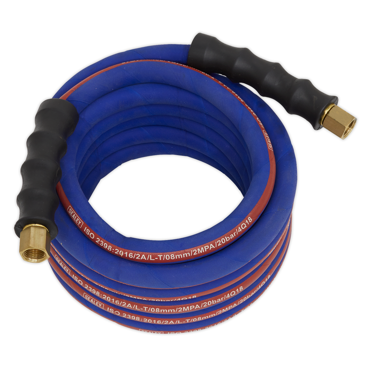 Air Hose 5m x Ø8mm with 1/4"BSP Unions Extra-Heavy-Duty - AH5R - Farming Parts