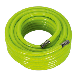 Air Hose High-Visibility 15m x Ø10mm with 1/4"BSP Unions - AHFC1538 - Farming Parts