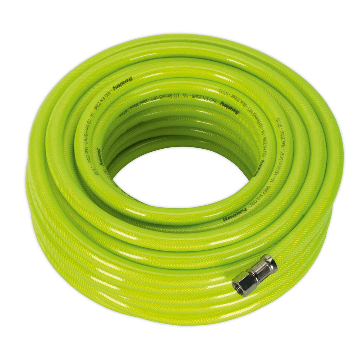 Air Hose High-Visibility 20m x Ø8mm with 1/4"BSP Unions - AHFC20 - Farming Parts