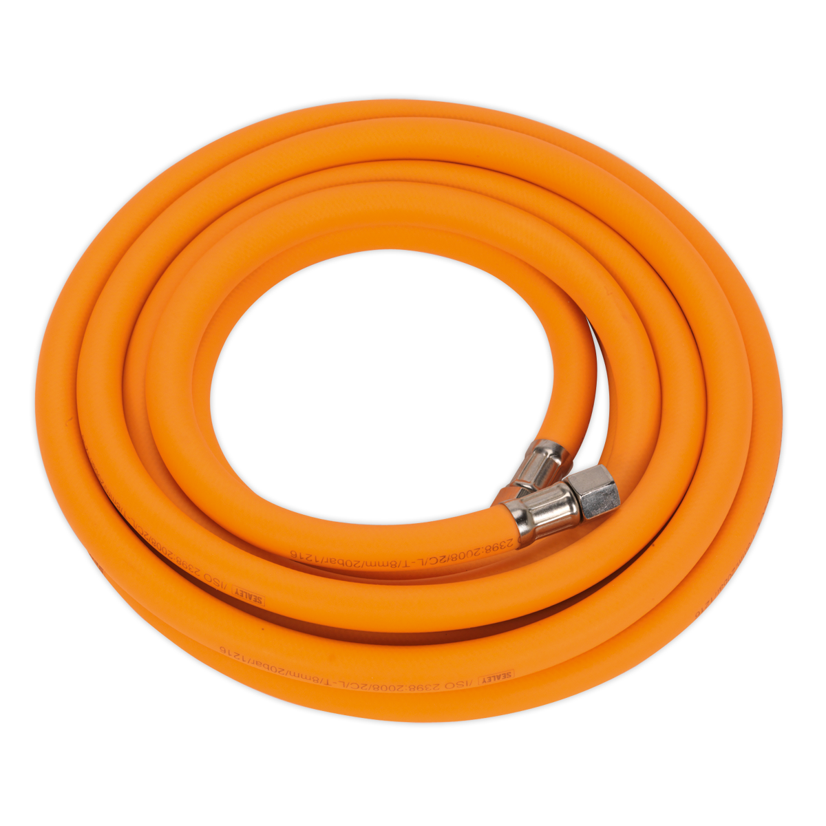 Air Hose 5m x Ø8mm Hybrid High-Visibility with 1/4"BSP Unions - AHHC5 - Farming Parts