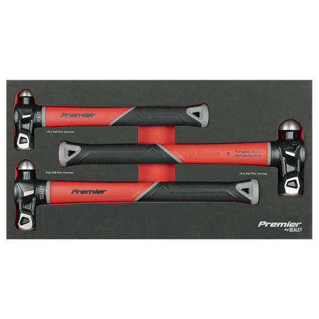 Sealey Premier Ball Pein Hammer Set Fibreglass Shafts 3pc SE AK2033