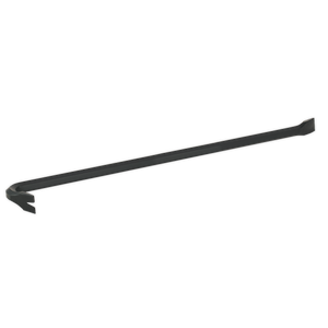 The Sealey Crowbar 610mm (AK2061) is a durable, drop-forged steel tool with a curved end and a flat, beveled opposite end, perfect for demanding force work tasks.