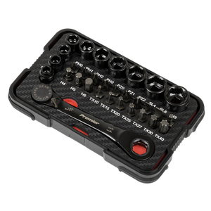 Premier Black Go-Through Lock-On™ Low Profile Socket & Bit Set 1/4"Sq Drive 31pc - SE-AK2112