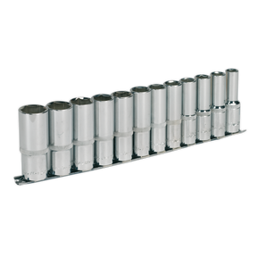 Socket Set 12pc 1/2"Sq Drive 6pt Deep WallDrive® Metric - AK2696 - Farming Parts