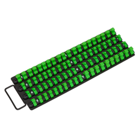 Socket Rail Tray 1/4", 3/8" & 1/2"Sq Drive - Hi-Vis Green - AK27051HV - Farming Parts