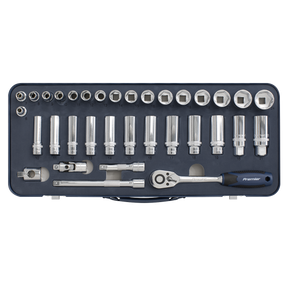 Socket Set 34pc 3/8"Sq Drive Lock-On™ 6pt Metric - AK27481 - Farming Parts
