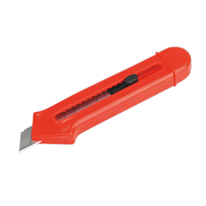 The Sealey Snap-Off Knife Pack of 50 (AK297) features a retractable blade with a black slider on the handle and a reliable locking mechanism.