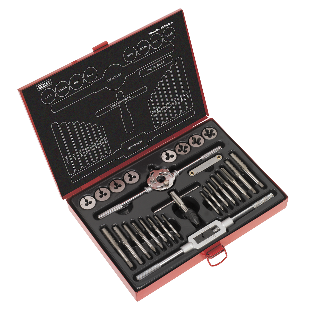 Tap & Die Set 28pc Split Dies Metric - AK3028 - Farming Parts