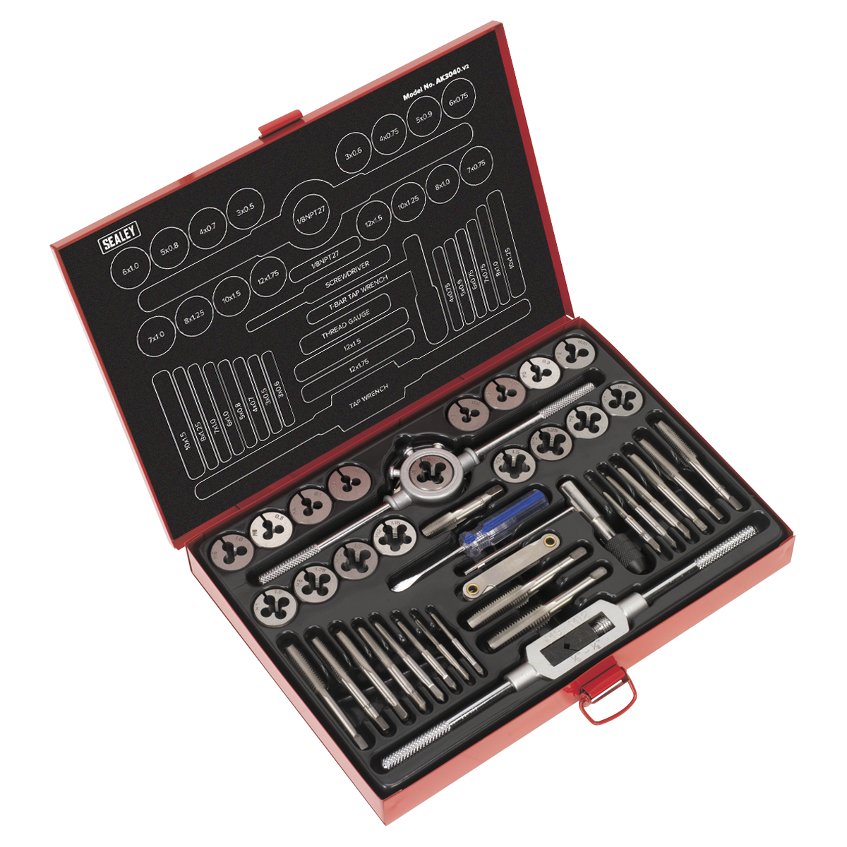 Tap & Die Set 40pc Split Dies Metric - AK3040 - Farming Parts